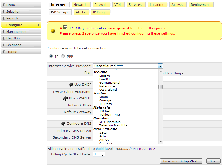 ITCS - Mako Networks - Central Management System - Configure the ISP